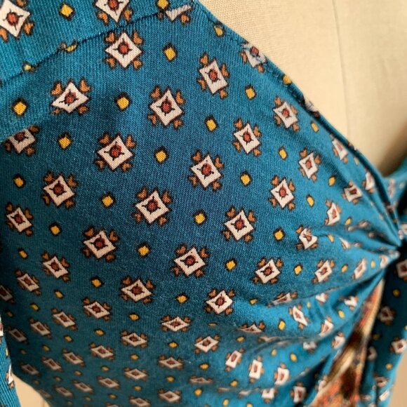 Maeve Anthropologie Beloved Dress Size S Tie Front MIDI Asymmetrical Hem Boho - Picture 3 of 6